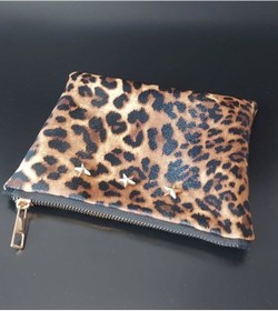 Resim Meryy Collection Clutch Çanta Yıldız Detaylı Leopar 