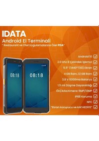 Resim Idata El Terminal Android 5.5" T1 Lite Restaurant Ve Otel Uygulamalarına Özel Pda 