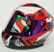 Resim Shiro Shadow Road Rider Güneş Vizörlü Motosiklet Kaskı Kırmızı - Siyah M 