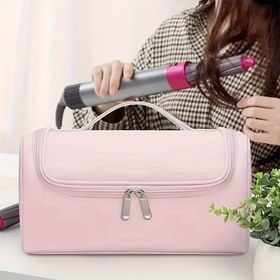 Resim Gizlenebilir Kancalı Büyük Kapasiteli Saç Kurutma Makinesi & Maşa Kutusu - Kaymaz, Taşınabilir Şekillendirme Araçları için Seyahat Organizatörü 