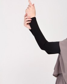 Resim manolyaşal islamic hijab Likralı Kaymayan Kurtarıcı 1 Çift Tesettür Kolluk Siyah 
