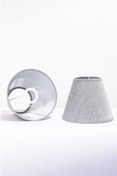 Resim 2 Adet Mini Boy Yatak Başı Abajur Başlığı Açık Gri 10cmx19cmx16cm 