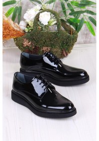 Resim Mehmet Mete 42247 Rugan Hafif Rahat İç Ve Dış Hakiki Deri Erkek Ayakkabı Siyah 