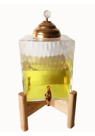 Resim Genpazar Cam Sebil Şerbetlik Limonatalık 7 L Altın - Şeffaf 