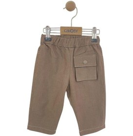 Resim Erkek Bebek Pamuklu Rahat Kalıp Pantolon-13914 Kahverengi 