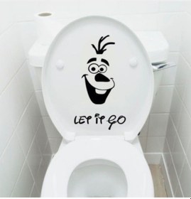 Resim Klozet Banyo Sticker Komik Resim 5 Siyah 