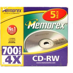 Resim Memorex CD-RW Silinebilir CD Kutulu 700mb 4x 5' li Paket 