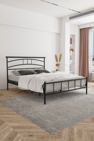 Resim FANO Kenza Ferforje Karyola Siyah Çift Kişilik Metal Yatak 140x190, 140x200, 150x200, 160x200 