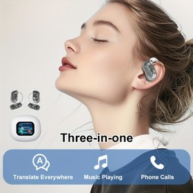 Resim 2025 AI Kablosuz Çeviri Kulaklığı - 144 Dil ile Akıllı Ses İletişim Sistemi, Gerçek Zamanlı Çeviri, Sınır Ötesi Konuşmalar, Toplantı Notları - Seyahat, İş ve Çalışma için İdeal, Çalışma Çevirici | Ses Asistanı | Ses İletişim Sistemi 