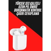 Resim Techno Stock Yeni Nesil Çift Mikrofonlu Dokunmatik Kablosuz Bluetooth Kulaklık 