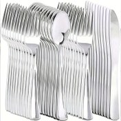 Resim 75 Parça Gümüş, Altın ve Gül Altını Renkli Yüksek Kaliteli Plastik Çatal Bıçak Kaşık Seti - 25 Çatal, 25 Bıçak, 25 Kaşık - Yemekler, Partiler, Düğünler İçin Yeniden Kullanılabilir Sofra Takımı 