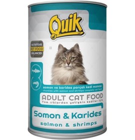Resim Quik Somonlu Karidesli Konserve Yetişkin Kedi Maması 415 G 