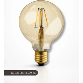 Resim Ack G95 Rustik LED Ampul 2700K Sarı Işık 360LM 4W E27 