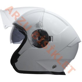 Resim Beon- Çenesiz Vizörlü Yazlık Kask B203 Beyaz Xl Beyaz 