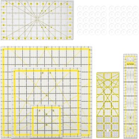 Resim Faith Çift Renkli Izgara Çizgili Akrilik Kapitone Cetvel Seti (Yurt Dışından) 