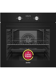 Resim Simfer 4 Fonksiyon Trend Dijital Siyah Power Turbo Elektrikli 3'lü Ankastre Set (Fırın + Elektrikli Ocak + Davlumbaz) 