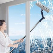 Resim 2'si 1 Arada Ayarlanabilir saç tokası, saç tokası Fırçası ile, Metal ve Plastik Cam Temizleme Aracı, Petrol İstasyonları, Pencereler, Duşlar, Dış Mekan Kullanımı için - Yüksek Binalar, Yüksek Binalar Temizliği için İdeal, Şık Tasarım, Esnek Temizleme Aracı, Pencere Temizleme Kiti 