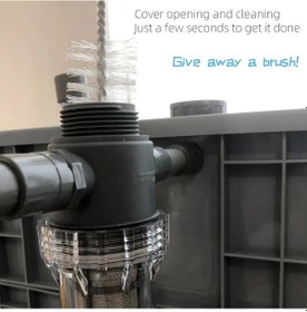 Resim Balık Tankı Balık Tuvalet Tam Şeffaf Balık Atık Toplayıcı Akvaryum Drenaj 12 Hose Set-60 Mesh '+3'lü Yedek Filtre Seti 