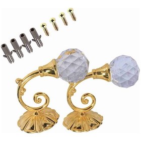 Resim Lemestar Klasik Retro Metal Perde Kancası, Kırmızı Kristal Desenli, Çok Amaçlı Duvar Takımı, Oturma Odası Dekoru Bronz 