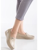 Resim 92101 Ortopedik Kadın Deri Ayakkabı Topuk Dikeni İçin Uygundur Vizyon Vizon 