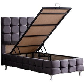 Resim Setaymobilya Baza, Duke Lux Antrasit Tek Kişilik Baza + Başlık Seti, Setay 