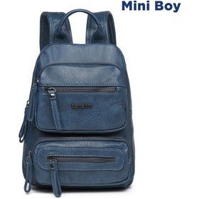 Resim Mini Boy Yıkama Deri Kadın Sırt Çantası 21-k Barcelona 1929 Lacivert 