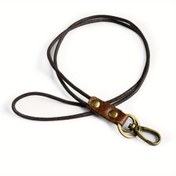Resim 1 Adet Sahte PU Deri Anahtar ve Kimlik Kartı Askısı, PU Deri Örgülü Kimlik Kartı Askısı, Istakoz Pençesi Kilitli, Tarz (Kahverengi PU Deri 48.26 cm) 