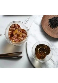 Resim Kalp Şeklinde Cam Bardak Renkli 