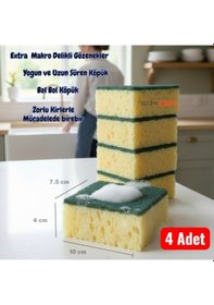 Resim Technow Softtex Çift Taraflı Çizmez Ekonomik Mercan Bulaşık Sünger 4 Adet 