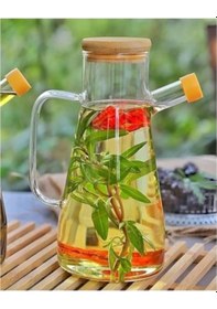 Resim Büro Ev Ofis Mutfağı İçin 900ml Borosilikat Cam Sirkelik Lionluk Sosluk Yağdanlık 