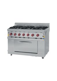 Resim Karacasan Endüstriyel 900 Seri 120 Cm 6 Gözlü Lpg Tüplü Ocaklı Kuzineli Fırın 