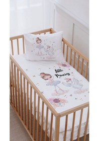 Resim %100 Pamuk Anne Yanı Beşik Nevresim Takımı 60x100 Balerin Ve Kuğu 