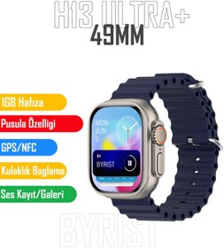 Resim Byrist H13 Ultra Plus+ 49mm Dinamik Ada/1GB Hafıza/Galeri/Ses Kayıt Özellikli Çift Kordon 2024 Akıllı Saat 
