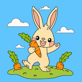 Resim Sayılarla Boyama Seti - Havuçcu Tavşan 