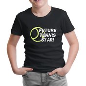 Resim Tenis Star Future Siyah Çocuk Tshirt 