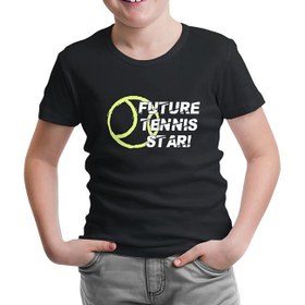 Resim Tenis Star Future Siyah Çocuk Tshirt 