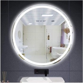 Resim GLOBAL LED MIRROR 45 Cm Kumlamalı Ledli Yuvarlak Ayna Banyo Aynası Dekoratif Ayna Boy Ayna Salon Duvar Ayna 