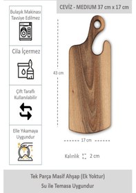 Resim Yekpare Masif Ahşap Sunum Tahtası Kesme Tahtası Ceviz Medium 1 