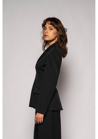 Resim Thalure Kadın Siyah Agraflı Bele Oturan Blazer 