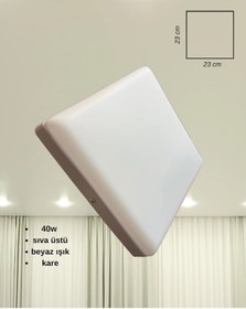 Resim Osaka Sıva Üstü Kare Led Armatür 40 Watt Beyaz Işık Beyaz 