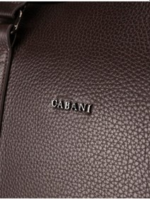 Resim Cabani Hakiki Deri Kahverengi Erkek El Ve Seyahat Çantası 