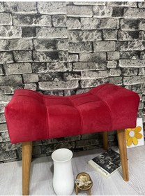 Resim puf ahşap ayak kırmızı ,spor modern tasarım, çima dikiş . 