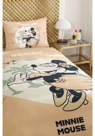 Resim Özdilek Minnie Mouse Hawai Tek Kişilik Disney Lisanslı Lastikli Çocuk Nevresim Takımı Çok Renkli 