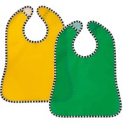 Resim 2 Adet Cırtlı Mama Önlüğü 28,5x38,5 Cm İkea 2'li Set Çocuk Yemek Önlüğü Sarı-yeşil Önlük 