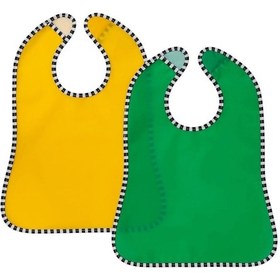 Resim 2 Adet Cırtlı Mama Önlüğü 28,5x38,5 Cm İkea 2'li Set Çocuk Yemek Önlüğü Sarı-yeşil Önlük 