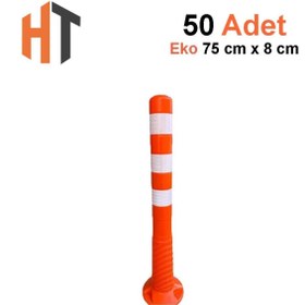 Resim Hayat Trafik 75 cm EKO, Trafik Delinatörü Seti, Esnek Duba 50 Adet 