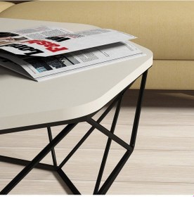 Resim Variant Diamond Metal Orta Sehpa - Krem 