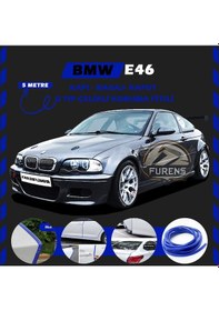 Resim Bmw E46 Oto Araç Kapı Koruma Fitili 5metre Parlak Mavi Renk 