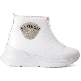 Resim Aspor Beyaz Dar Kalıp Kadın Kar Botu Çok Renkli 