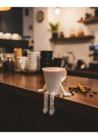 Resim 3d Baskı Kahve Fincanı Biblo+kahve Çekirdeği+çikolata+kalp 4 Lü Set 